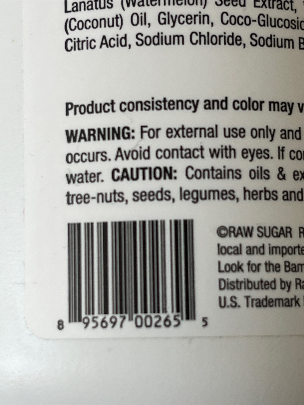 Raw Sugar Moisture Loving Hand Wash - Watermelon + Fresh Mint (White/Gold Pump) - Picture 6 of 6